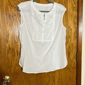 Talbots sleeveless cotton lace top